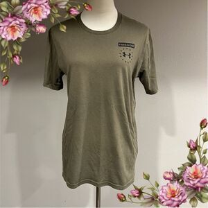Under armor man freedom military olive green color short sleeve tshirt